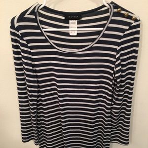 Striped navy and white dress
